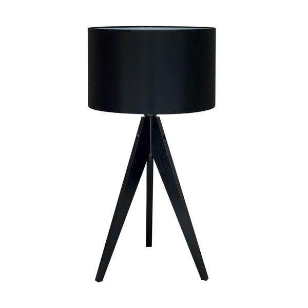 Černá stolní lampa 4room Artist, černá lakovaná bříza, Ø 33 cm
