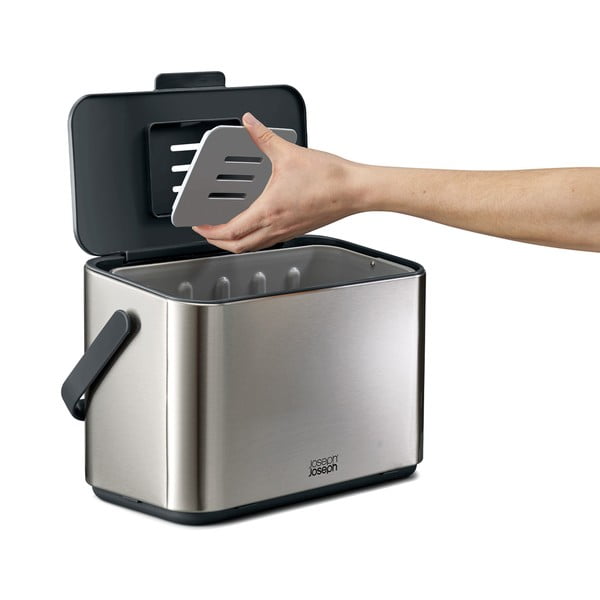 Контейнер за компостируеми отпадъци сребърен 4 l Collect – Joseph Joseph-image-4