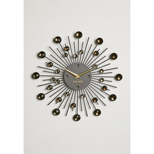 Стенен часовник от черни кристали Sunburst - Karlsson-image-4