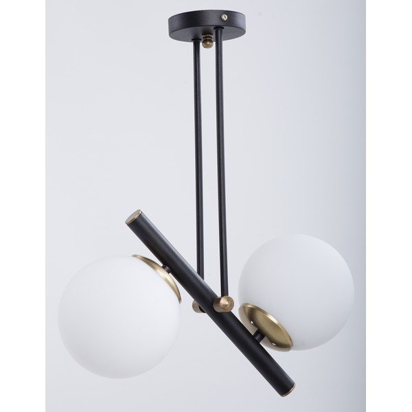 Черно-бял осветително тяло за таван със стъклен абажур ø 15 cm Libra – Squid Lighting-image-1