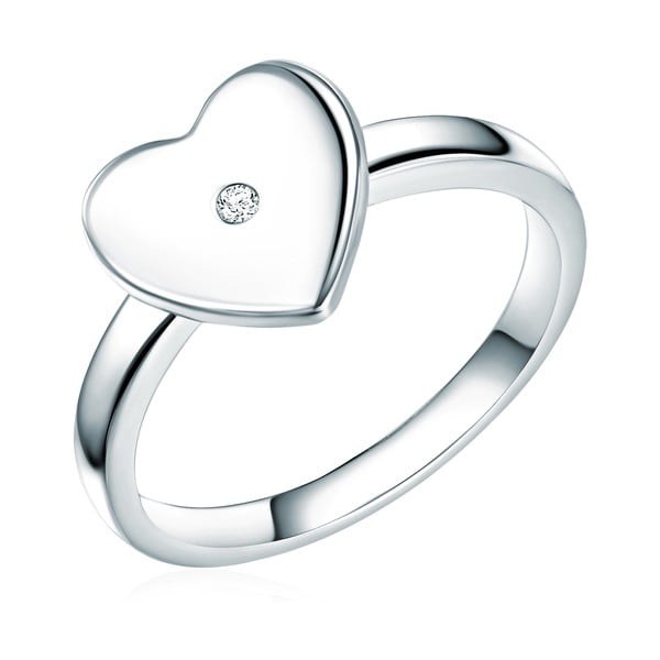 Stříbrný prsten s pravým diamantem Tess Diamonds Leva, vel. 54