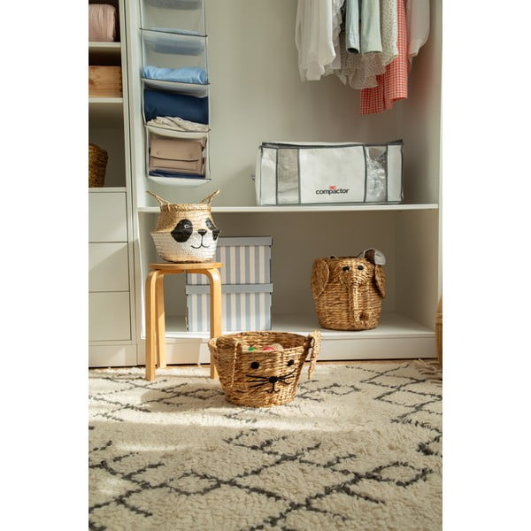 Детска кошница за играчки от воден зюмбюл естествена ø 30x35 cm Elephant – Compactor-image-3