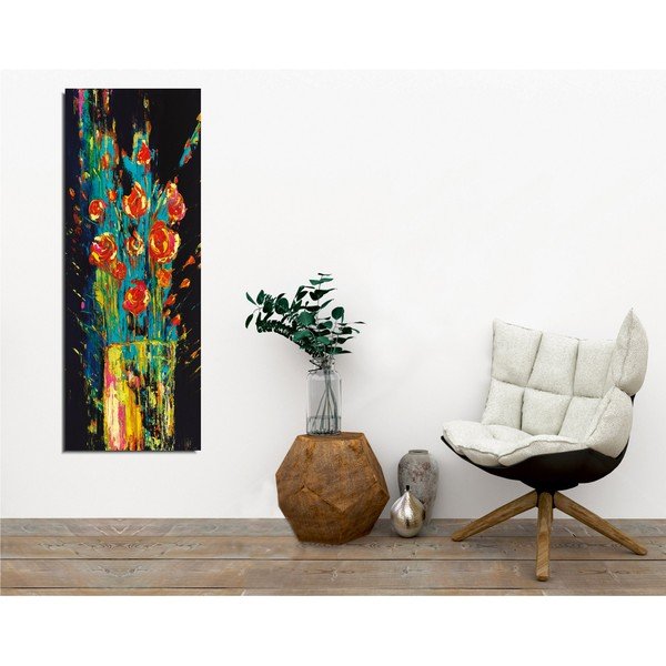 Картина за стена върху платно Реколта цветя, 30 x 80 cm - Wallity-image-1