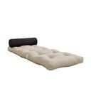 Сив и бежов матрак за футон 70x200 cm Обвивка бежов лен/тъмносиво - Karup Design