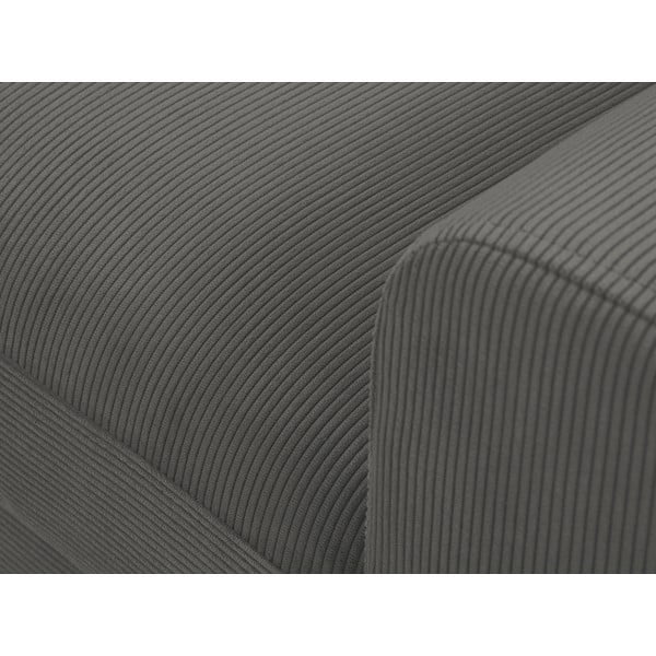 Тъмносив ъглов разтегателен диван от велур , ляв ъгъл Moghan - Micadoni Home-image-1