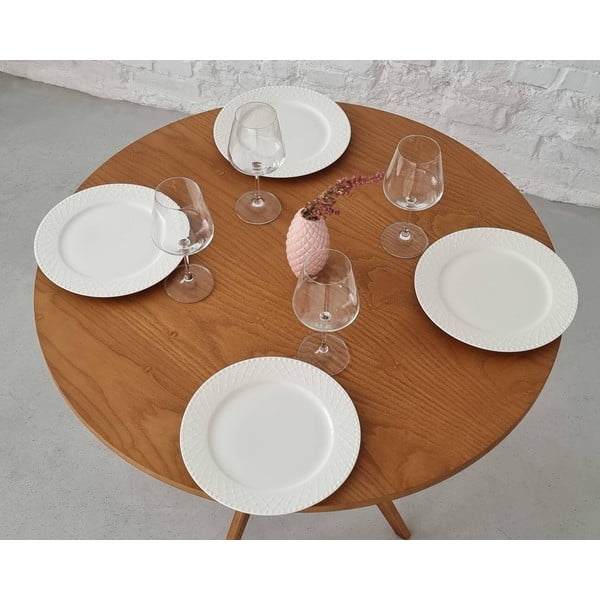 Кръгла трапезна маса с ясенов плот ø 90 cm Jubi – Ragaba-image-3