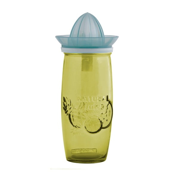 Žlutá sklenice s odšťavňovačem z recyklovaného skla Ego Dekor Juice, 0,55 l