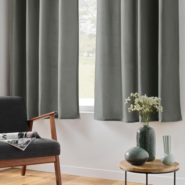 Сиво термо перде от микрофибър 135x180 cm Micropolar – douceur d'intérieur-image-3