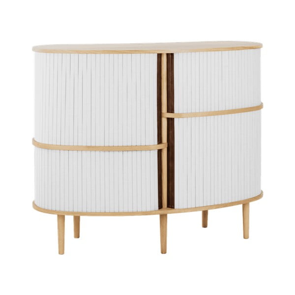 Шкафче от дъбов декор с плъзгащи се врати в сив и естествен цвят 120x100x50 cm Audacious – UMAGE-image-1