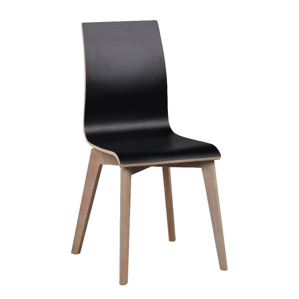Черен трапезен стол със светлосиви крака Grace - Rowico