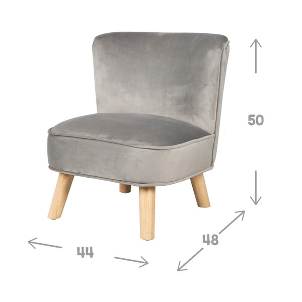 Светлосиво кадифено бебешко столче Lil Sofa - Roba-image-3