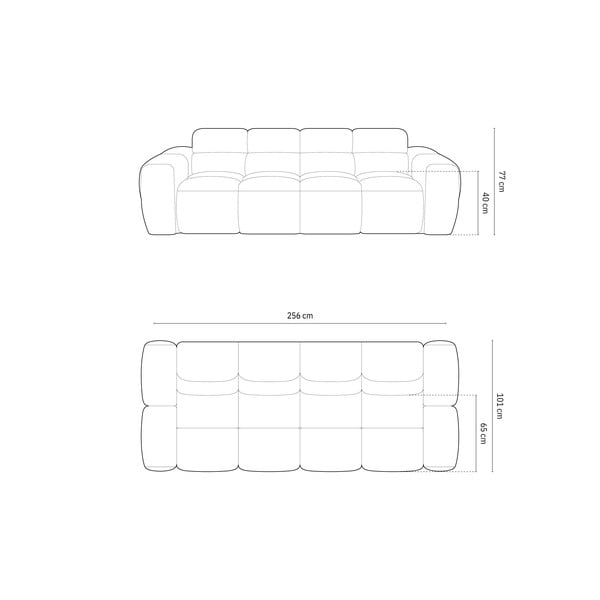 Сив диван 256 cm Lisa – Micadoni Home-image-4