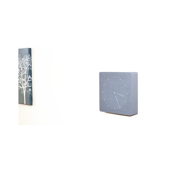 Сив будилник с бял LED дисплей Аналогов часовник - Gingko-image-3