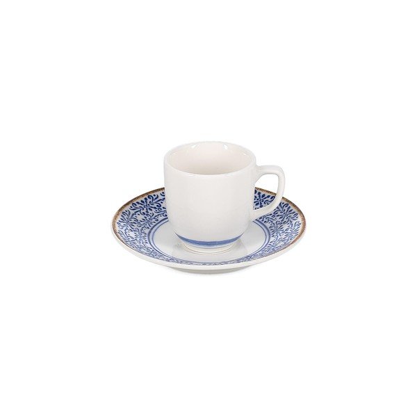 Бяла/синя порцеланова чаша за капучино 200 ml Azul – BonBistro-image-3