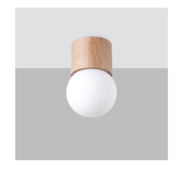 Бяло/естественo осветително тяло за таван със стъклен абажур ø 12 cm Surtur – Sollux-image-2