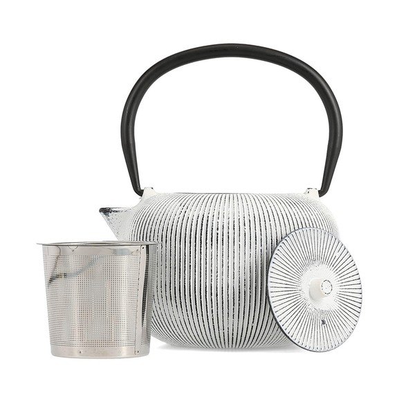 Черно-бял чугунен чайник 700 ml Sencha – S|P Collection-image-2