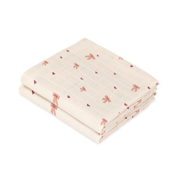 Розови/бежови муселинови пелени 2 бр. 70x70 cm Bows – Cam Cam Copenhagen