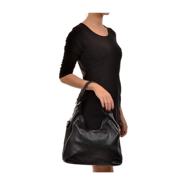 Черна кожена чанта Anna - Mangotti Bags-image-4