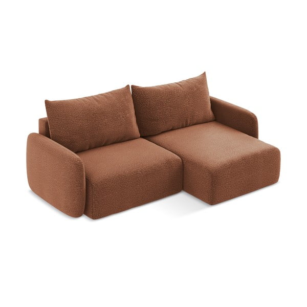 Разтегателен ъглов диван с място за съхранение в тухлен цвят (десен ъгъл) Kalena – Makamii-image-3