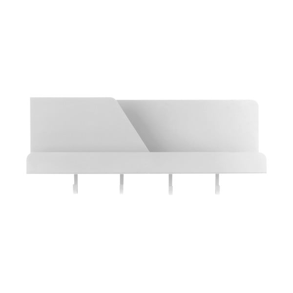 Бял метален органайзер за стена с куки, ширина 46 cm Perky - Leitmotiv