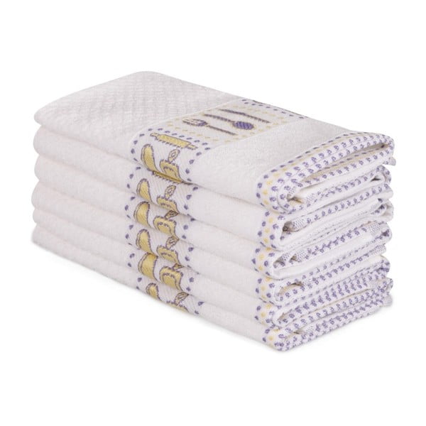 Комплект от 6 бежови памучни кърпи Beyaz Cantajo, 30 x 50 cm - Foutastic