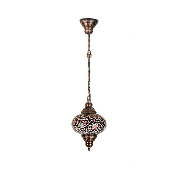 Skleněná ručně vyrobená závěsná lampa Nina, ⌀ 17 cm