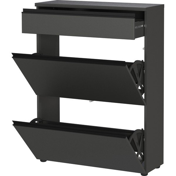 Антрацитна стойка за обувки 80x107x29 cm Baldone – Germania-image-2