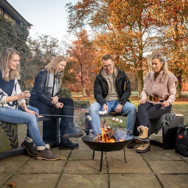 Черна градинска пейка Curved - Esschert Design-image-3