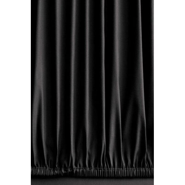 Черно двойно /удължено спално бельо от памук Renforcé с включен долен чаршаф/4 части 200x220 cm Damask – Mila Home-image-1