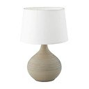 Бяло-кафява настолна лампа от керамика и плат, височина 29 cm Martin - Reality