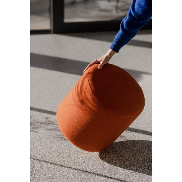 Теракотена вълнена табуретка Folk – noo.ma-image-4