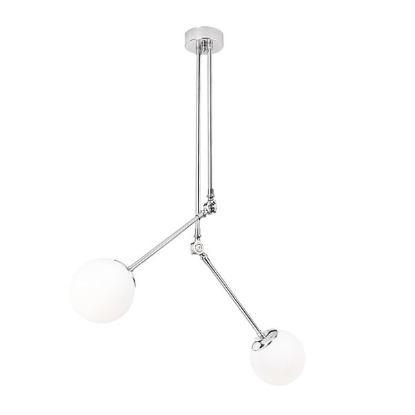 Бяла метална висяща лампа в хром Opviq lights Anatoli - Opviq lights