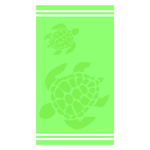 Зелена памучна плажна кърпа 70x140 cm Turtle – B.E.S.