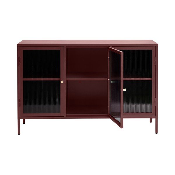 Червена метална витрина 132x85 cm Bronco – Unique Furniture-image-2