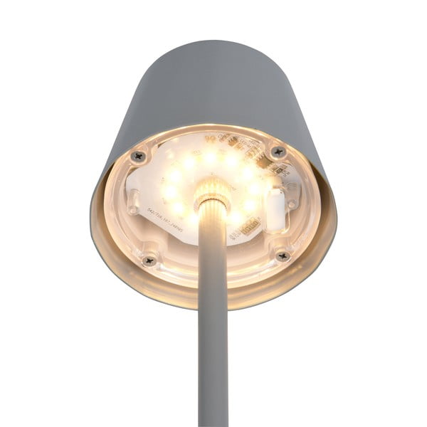 Сива LED настолна лампа с метален абажур (височина 21 cm) Diaz – Trio-image-4