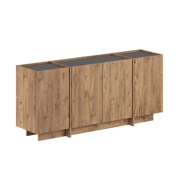 Скрин от декор от бор с отвор за кабели в естествен цвят 180x80x45 cm Dorma – Kalune Design