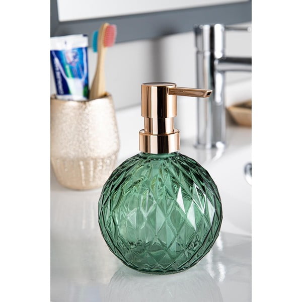 Зелен стъклен дозатор за сапун 450 ml - Foutastic-image-1