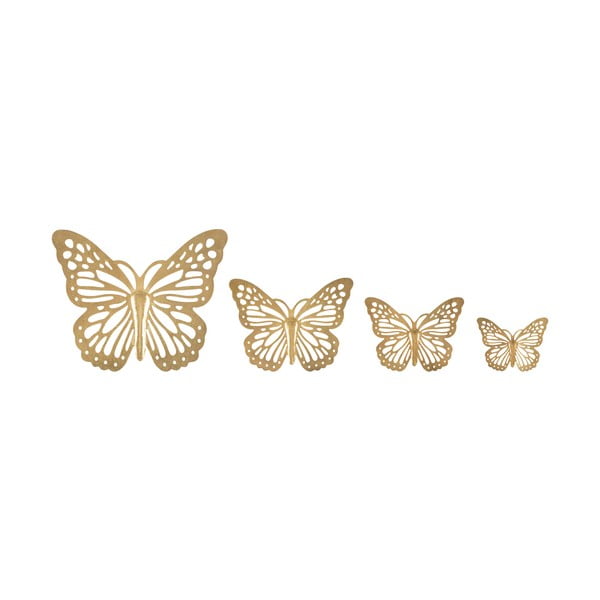 Комплект от 4 метални декорации за стена Пеперуди - Mauro Ferretti