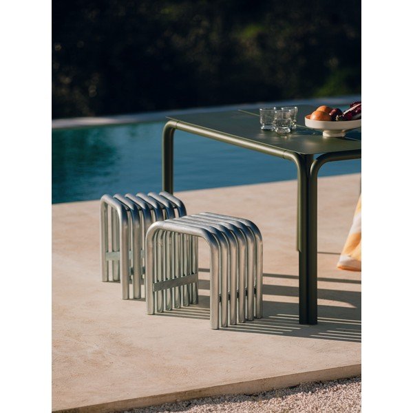 Градински стол метален в сребрист цвят Nokk – noo.ma-image-1