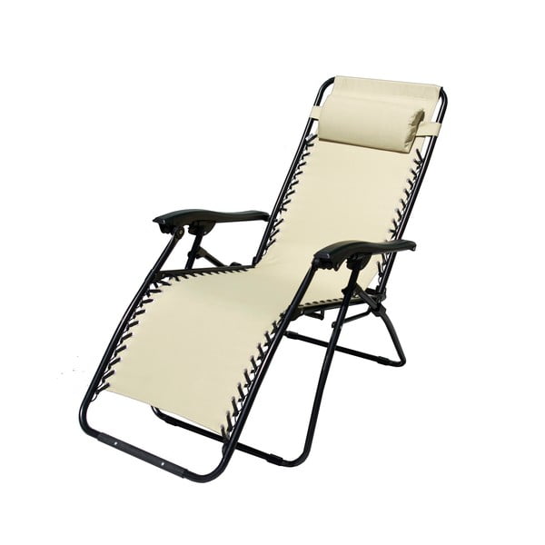 Градински стол от метал в черно и бежово Oxford - Rojaplast