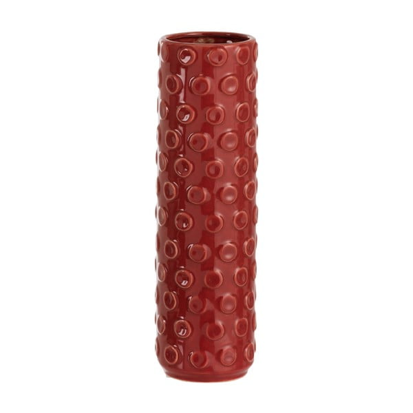 Червена керамична ваза Сфери, височина 35 cm - J-Line