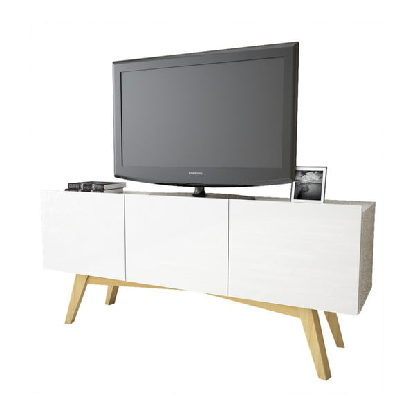 Bílý TV stolek Magenta Home Lou, šířka 120 cm