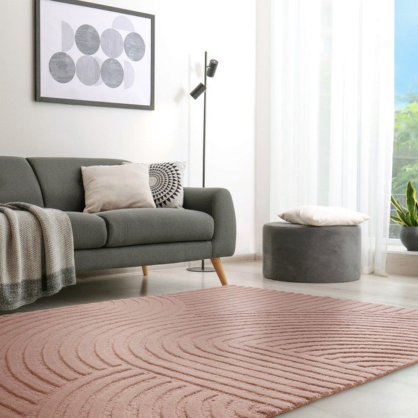 Розов вълнен килим 160x230 cm Hague - Asiatic Carpets-image-1