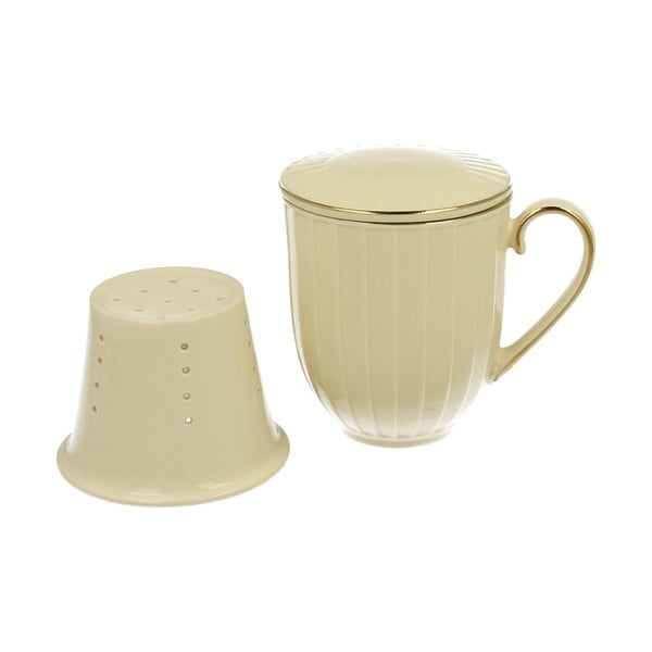Бяла порцеланова чаша с порцеланова цедка Nina, 400 ml - Duo Gift