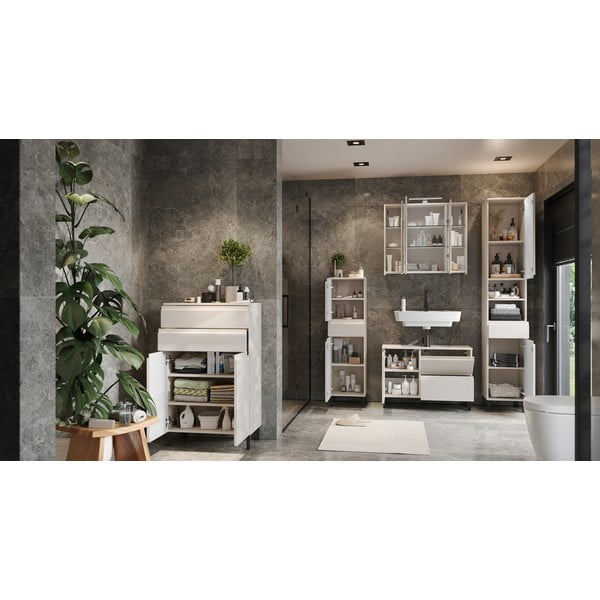 Кремав висок шкаф за баня 34x190 cm Salinas – Germania-image-4