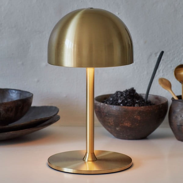 LED настолна лампа с дистанционно управление в месингов цвят с метален абажур (височина 22 cm) Tim – Sirius-image-1