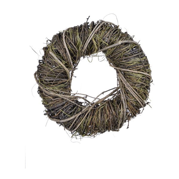 Кръгъл декоративен венец от ракита и суха трева , ⌀ 24 см - Ego Dekor