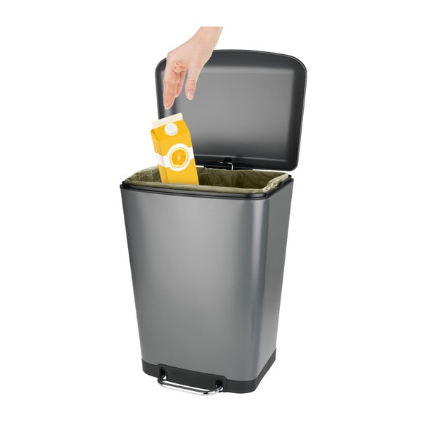 Стоманен кош с педали, 30 л - Wenko-image-2