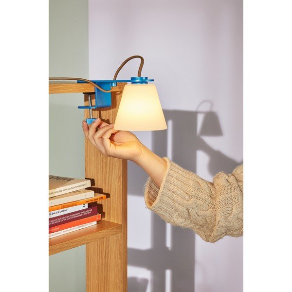 Синя настолна лампа със стъклен абажур (височина 23 cm) Lure – Hübsch-image-2