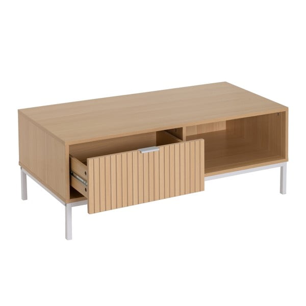 Масичка за кафе от декор от дъб  в естествен цвят 50x110 cm Mid-Lines – Casa Selección-image-1